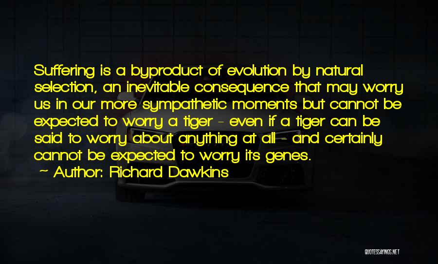 Richard Dawkins Quotes: Suffering Is A Byproduct Of Evolution By Natural Selection, An Inevitable Consequence That May Worry Us In Our More Sympathetic