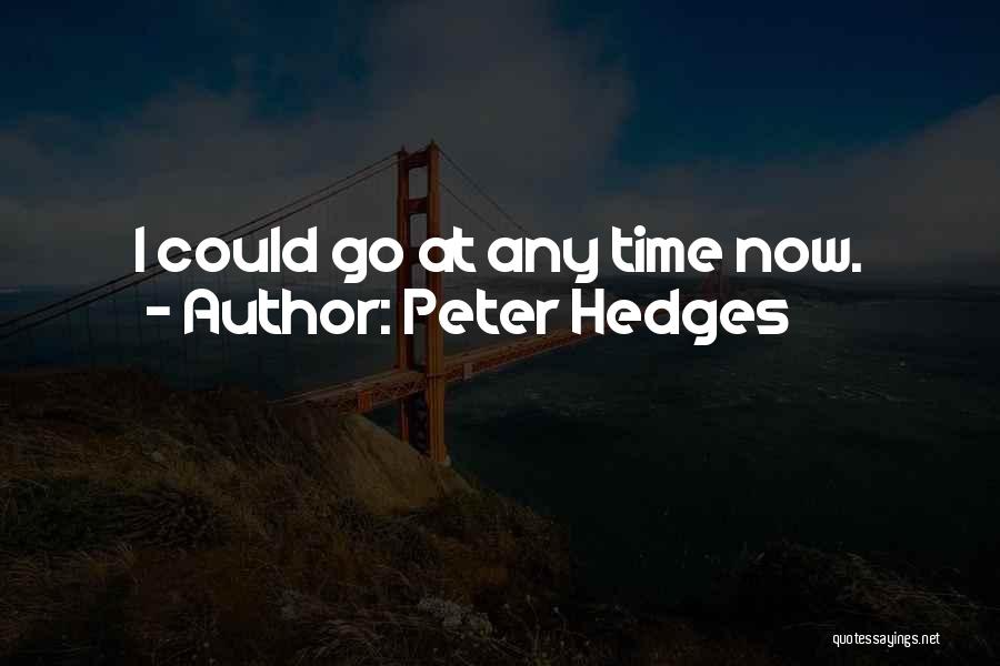 Peter Hedges Quotes: I Could Go At Any Time Now.