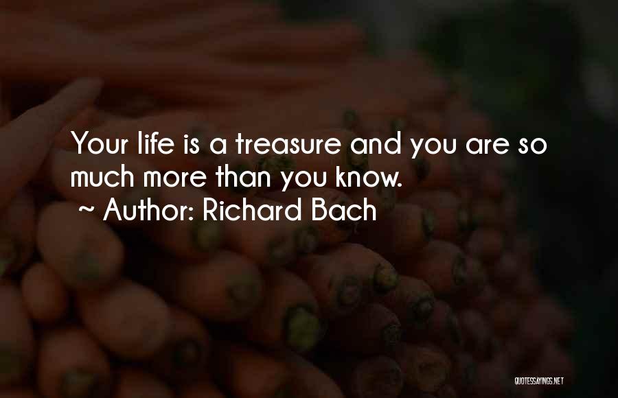 Richard Bach Quotes: Your Life Is A Treasure And You Are So Much More Than You Know.