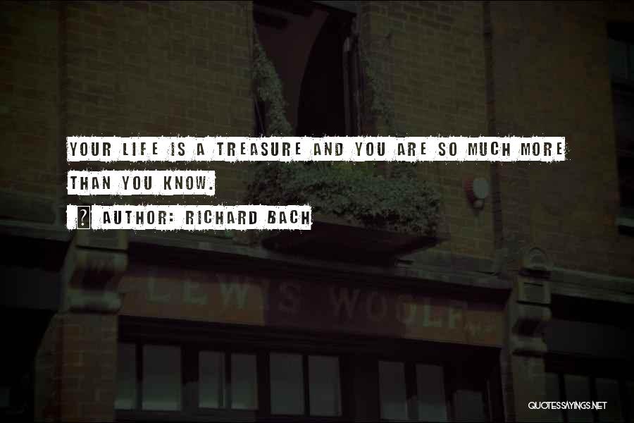 Richard Bach Quotes: Your Life Is A Treasure And You Are So Much More Than You Know.