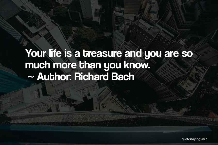 Richard Bach Quotes: Your Life Is A Treasure And You Are So Much More Than You Know.