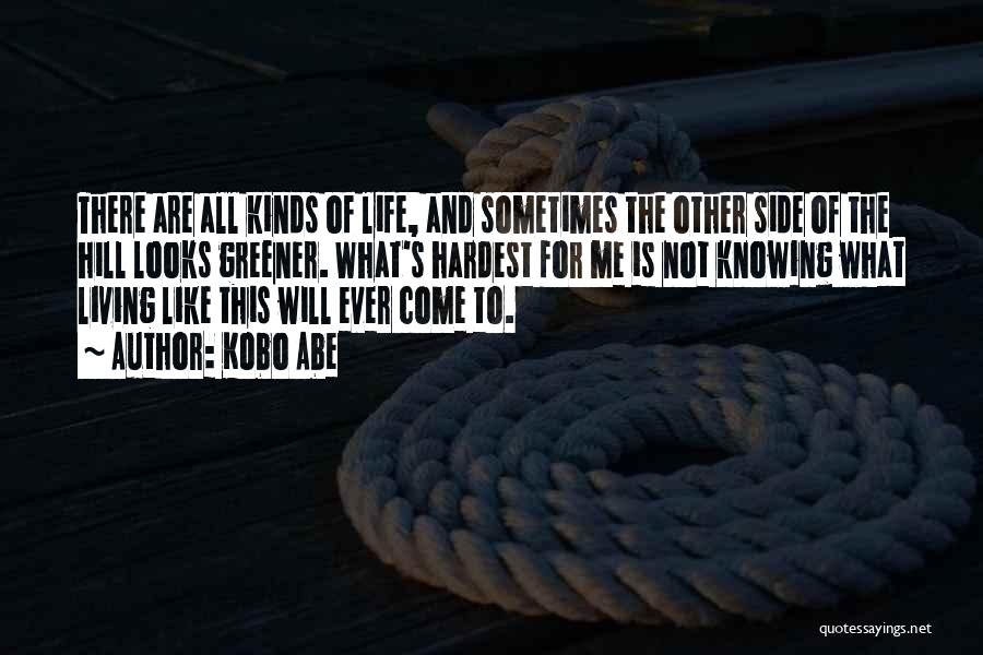 Kobo Abe Quotes: There Are All Kinds Of Life, And Sometimes The Other Side Of The Hill Looks Greener. What's Hardest For Me