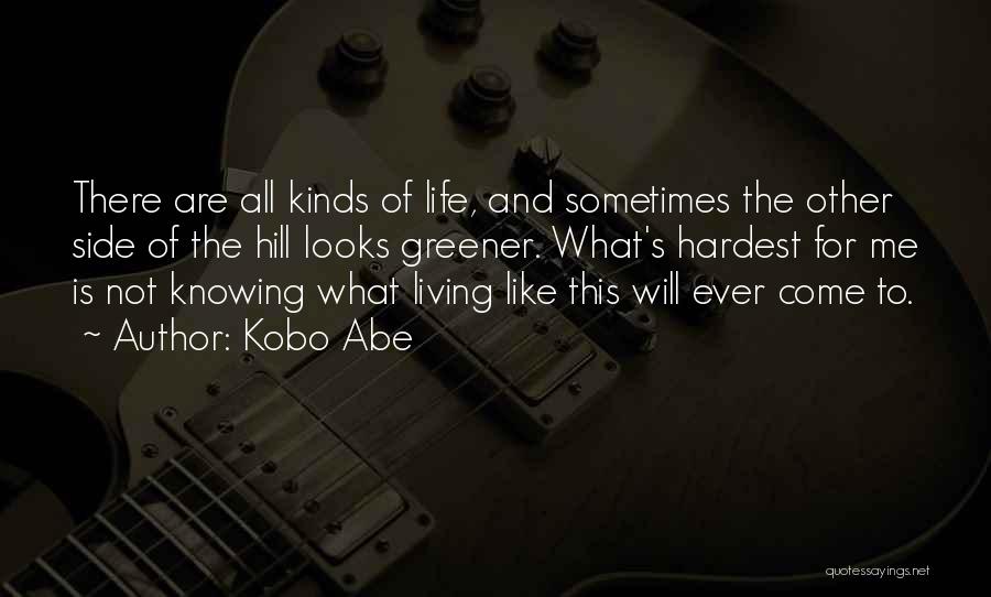 Kobo Abe Quotes: There Are All Kinds Of Life, And Sometimes The Other Side Of The Hill Looks Greener. What's Hardest For Me