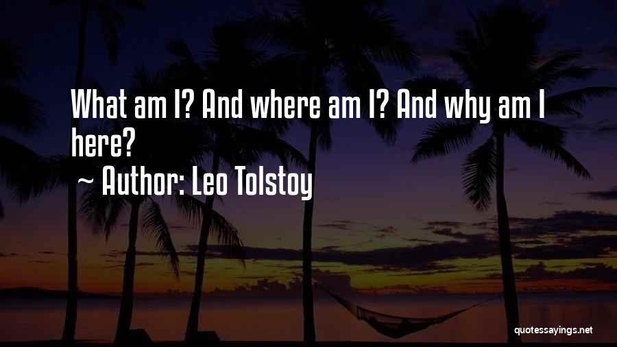 Leo Tolstoy Quotes: What Am I? And Where Am I? And Why Am I Here?