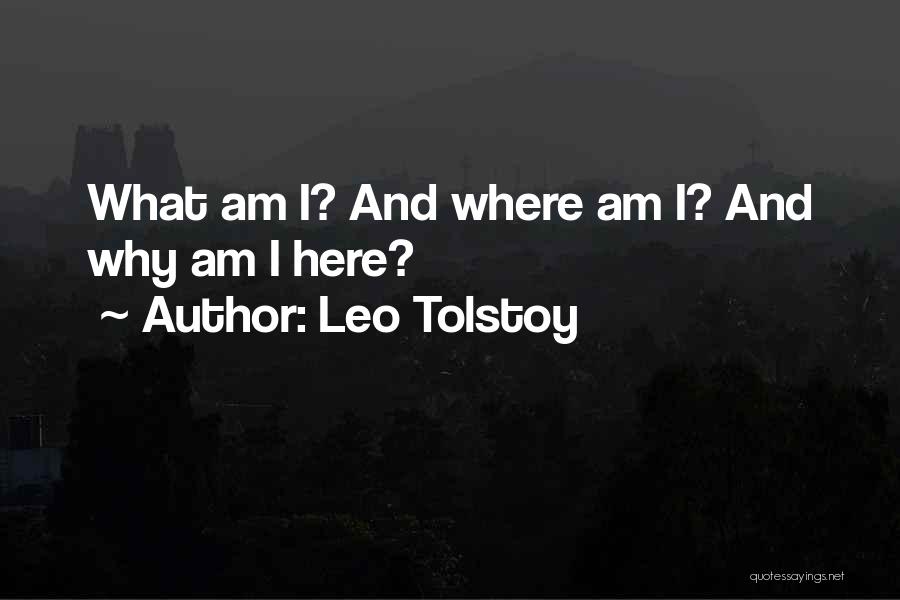 Leo Tolstoy Quotes: What Am I? And Where Am I? And Why Am I Here?