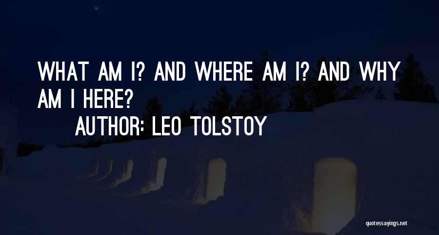Leo Tolstoy Quotes: What Am I? And Where Am I? And Why Am I Here?