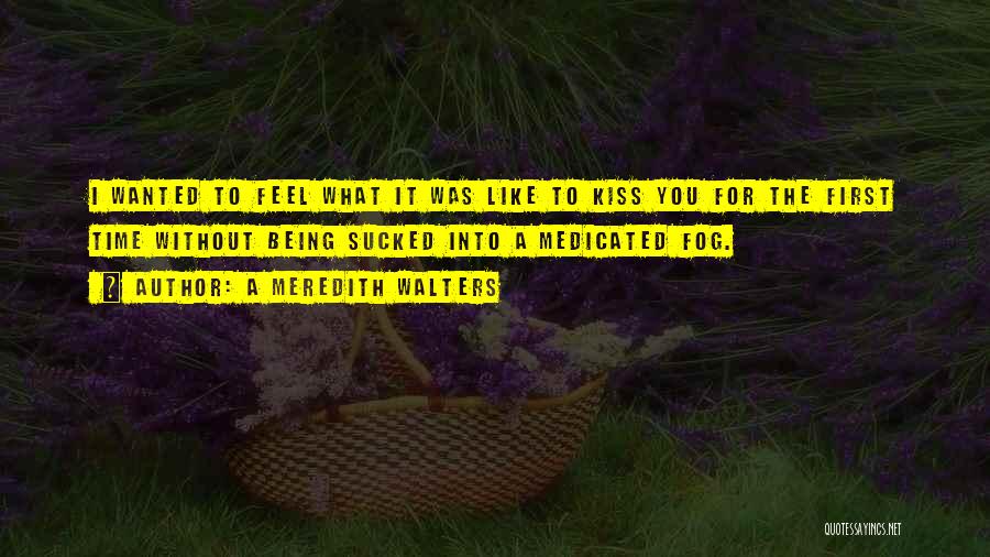 A Meredith Walters Quotes: I Wanted To Feel What It Was Like To Kiss You For The First Time Without Being Sucked Into A