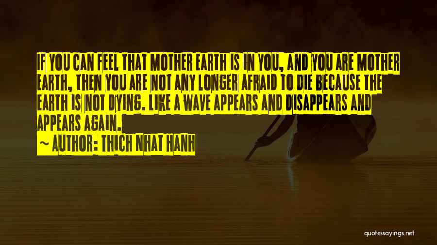 Thich Nhat Hanh Quotes: If You Can Feel That Mother Earth Is In You, And You Are Mother Earth, Then You Are Not Any