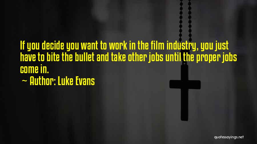 Luke Evans Quotes: If You Decide You Want To Work In The Film Industry, You Just Have To Bite The Bullet And Take