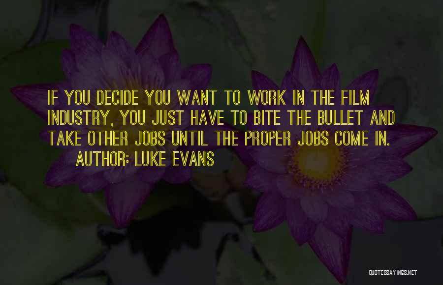 Luke Evans Quotes: If You Decide You Want To Work In The Film Industry, You Just Have To Bite The Bullet And Take