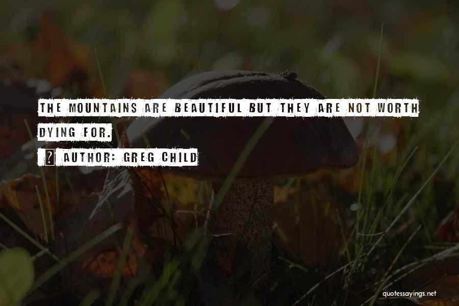 Greg Child Quotes: The Mountains Are Beautiful But They Are Not Worth Dying For.