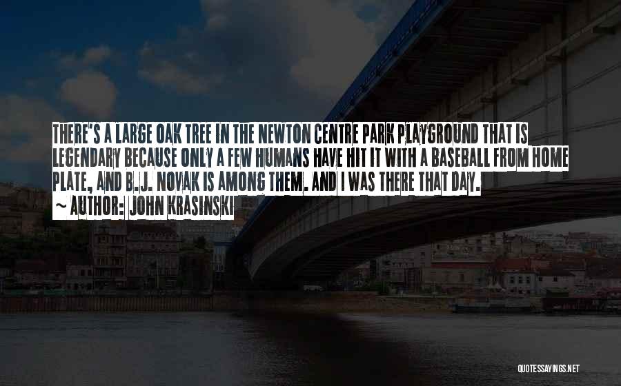 John Krasinski Quotes: There's A Large Oak Tree In The Newton Centre Park Playground That Is Legendary Because Only A Few Humans Have