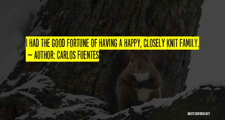 Carlos Fuentes Quotes: I Had The Good Fortune Of Having A Happy, Closely Knit Family.