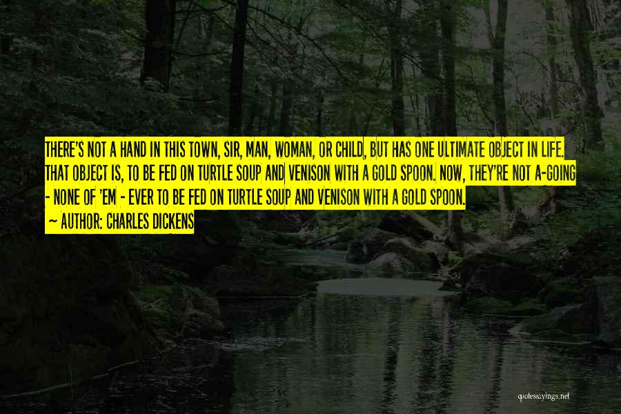 Charles Dickens Quotes: There's Not A Hand In This Town, Sir, Man, Woman, Or Child, But Has One Ultimate Object In Life. That