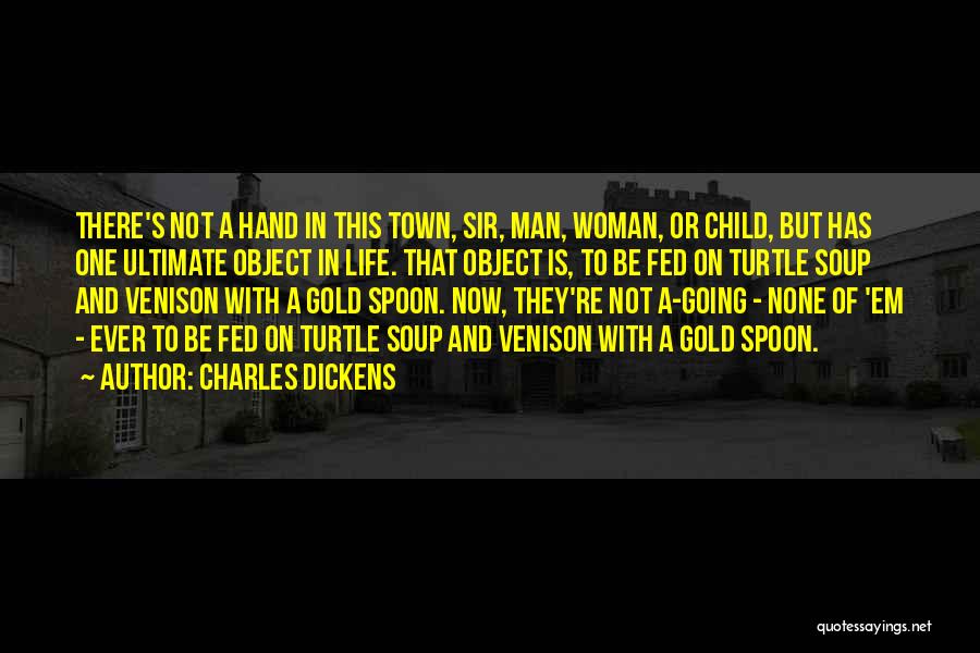 Charles Dickens Quotes: There's Not A Hand In This Town, Sir, Man, Woman, Or Child, But Has One Ultimate Object In Life. That
