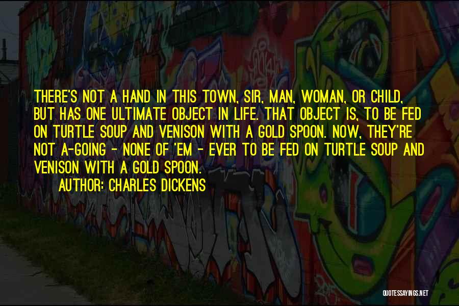 Charles Dickens Quotes: There's Not A Hand In This Town, Sir, Man, Woman, Or Child, But Has One Ultimate Object In Life. That