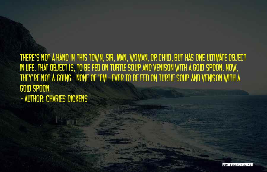 Charles Dickens Quotes: There's Not A Hand In This Town, Sir, Man, Woman, Or Child, But Has One Ultimate Object In Life. That