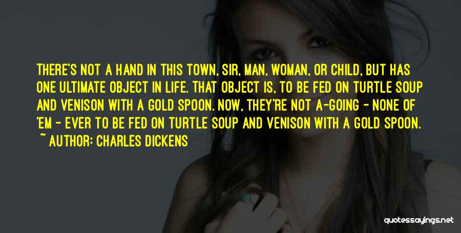 Charles Dickens Quotes: There's Not A Hand In This Town, Sir, Man, Woman, Or Child, But Has One Ultimate Object In Life. That