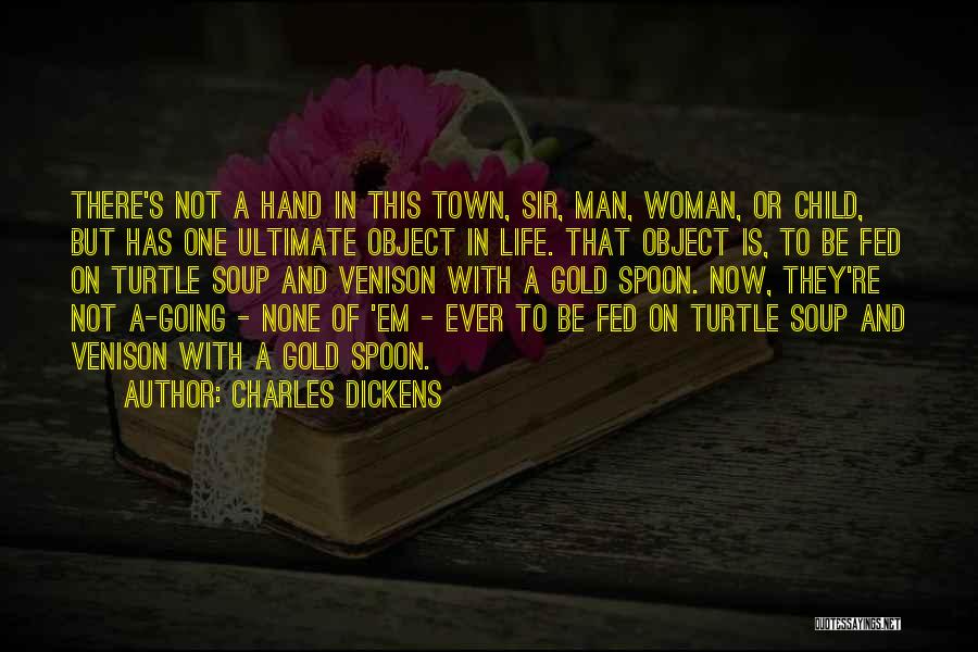 Charles Dickens Quotes: There's Not A Hand In This Town, Sir, Man, Woman, Or Child, But Has One Ultimate Object In Life. That