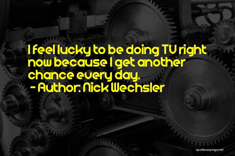 Nick Wechsler Quotes: I Feel Lucky To Be Doing Tv Right Now Because I Get Another Chance Every Day.