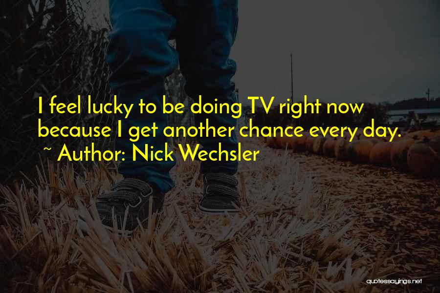 Nick Wechsler Quotes: I Feel Lucky To Be Doing Tv Right Now Because I Get Another Chance Every Day.