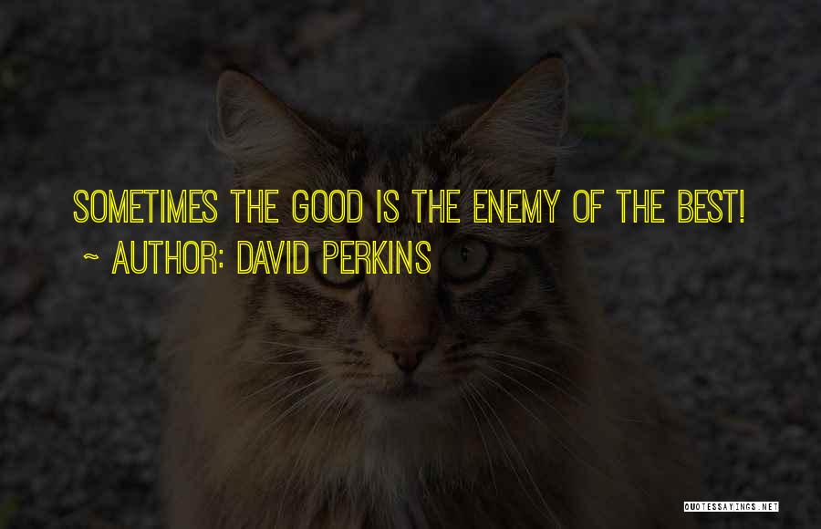 David Perkins Quotes: Sometimes The Good Is The Enemy Of The Best!