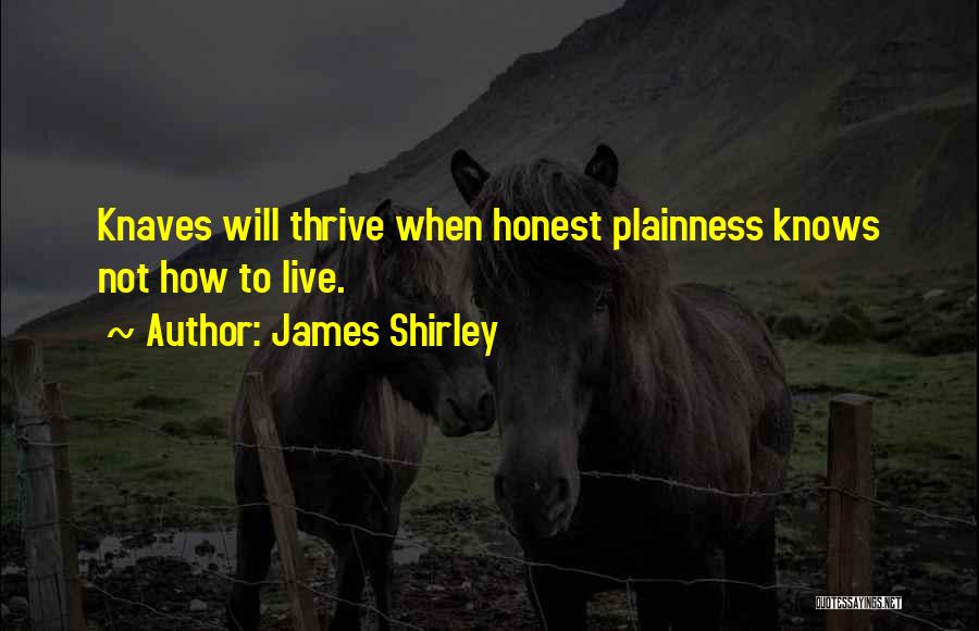 James Shirley Quotes: Knaves Will Thrive When Honest Plainness Knows Not How To Live.