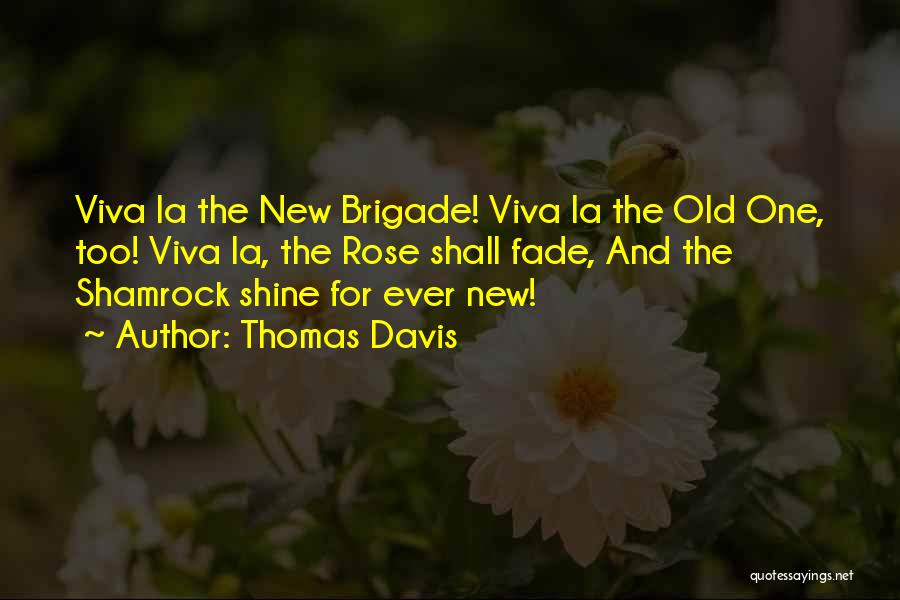 Thomas Davis Quotes: Viva La The New Brigade! Viva La The Old One, Too! Viva La, The Rose Shall Fade, And The Shamrock