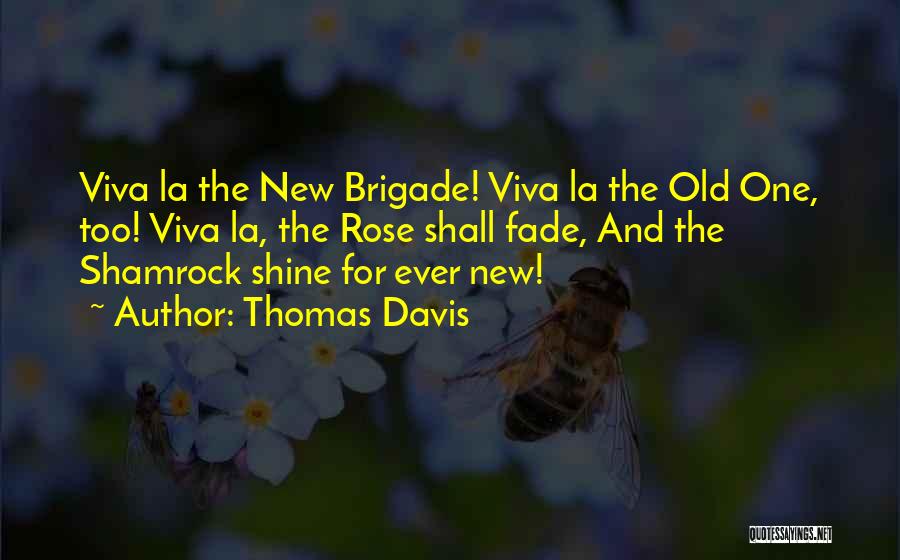 Thomas Davis Quotes: Viva La The New Brigade! Viva La The Old One, Too! Viva La, The Rose Shall Fade, And The Shamrock