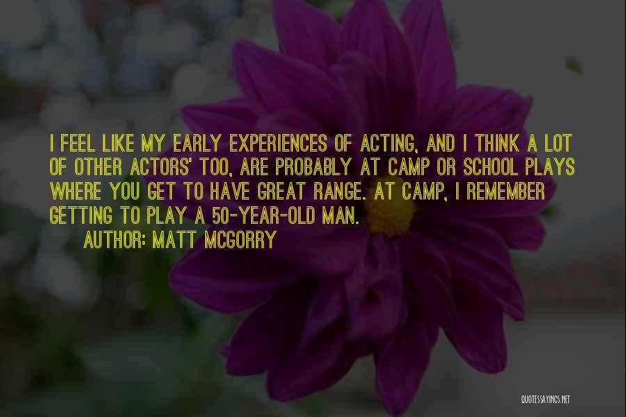 Matt McGorry Quotes: I Feel Like My Early Experiences Of Acting, And I Think A Lot Of Other Actors' Too, Are Probably At