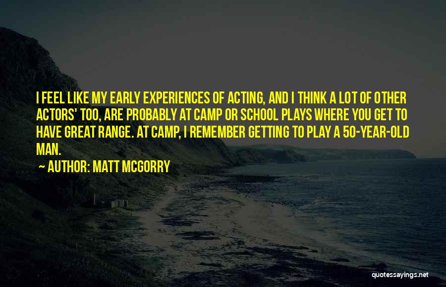 Matt McGorry Quotes: I Feel Like My Early Experiences Of Acting, And I Think A Lot Of Other Actors' Too, Are Probably At