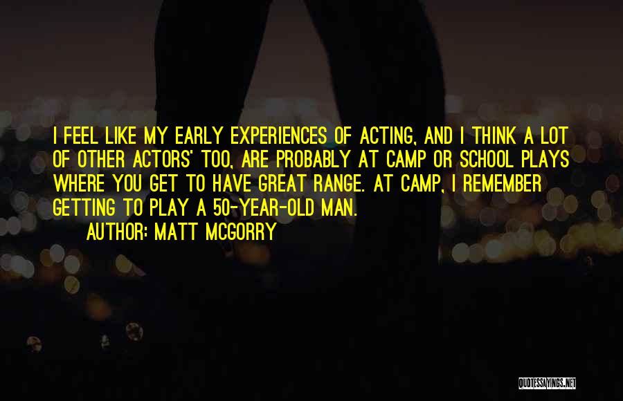 Matt McGorry Quotes: I Feel Like My Early Experiences Of Acting, And I Think A Lot Of Other Actors' Too, Are Probably At