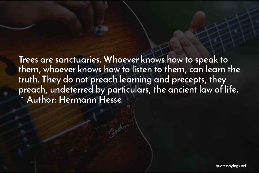 Hermann Hesse Quotes: Trees Are Sanctuaries. Whoever Knows How To Speak To Them, Whoever Knows How To Listen To Them, Can Learn The