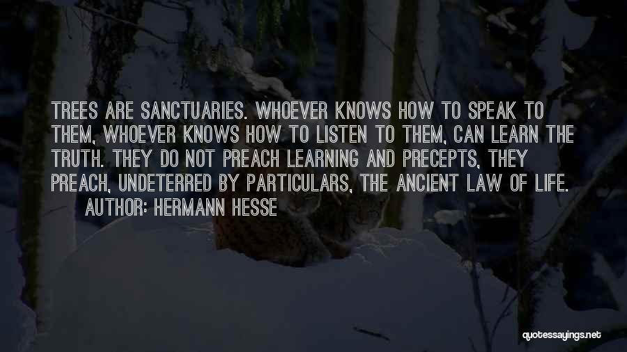 Hermann Hesse Quotes: Trees Are Sanctuaries. Whoever Knows How To Speak To Them, Whoever Knows How To Listen To Them, Can Learn The