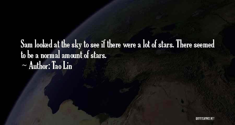 Tao Lin Quotes: Sam Looked At The Sky To See If There Were A Lot Of Stars. There Seemed To Be A Normal