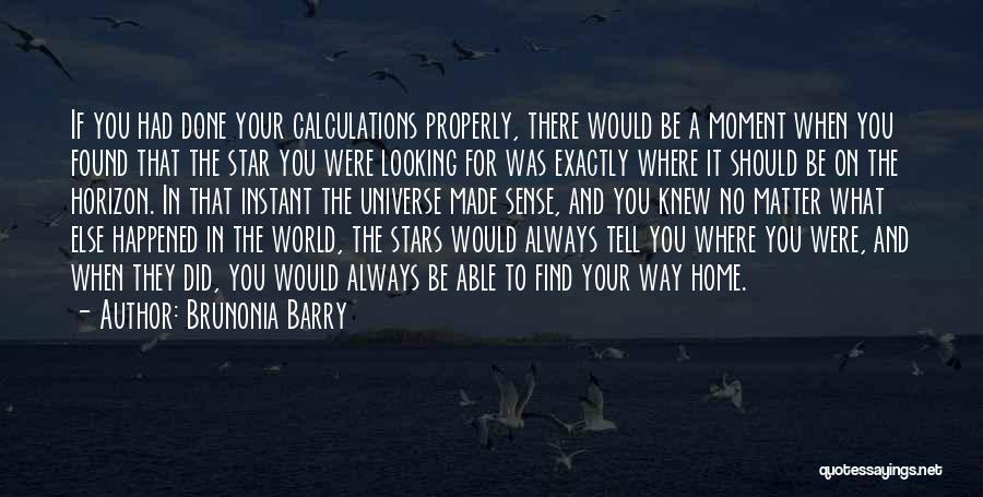 Brunonia Barry Quotes: If You Had Done Your Calculations Properly, There Would Be A Moment When You Found That The Star You Were