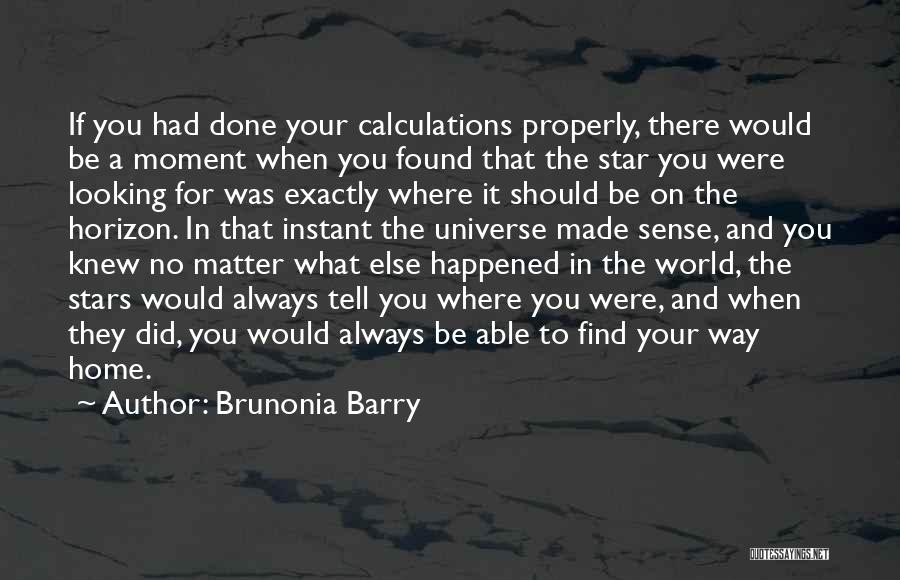 Brunonia Barry Quotes: If You Had Done Your Calculations Properly, There Would Be A Moment When You Found That The Star You Were