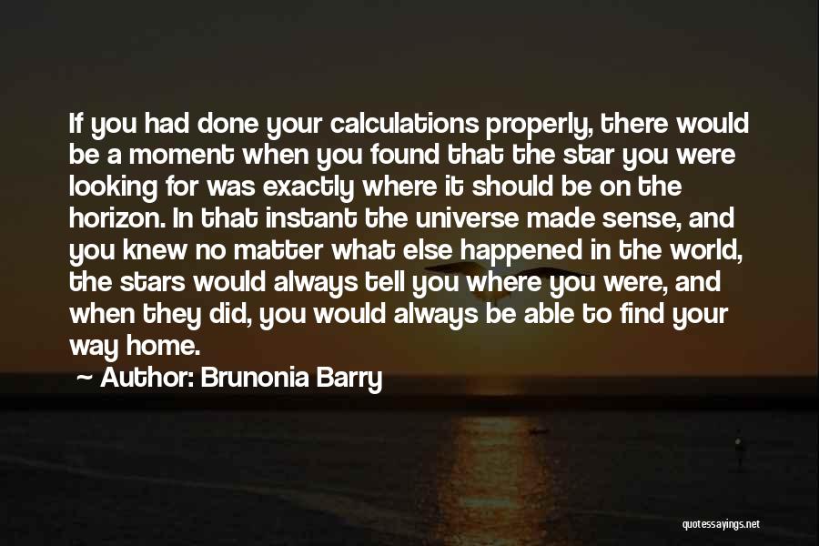 Brunonia Barry Quotes: If You Had Done Your Calculations Properly, There Would Be A Moment When You Found That The Star You Were