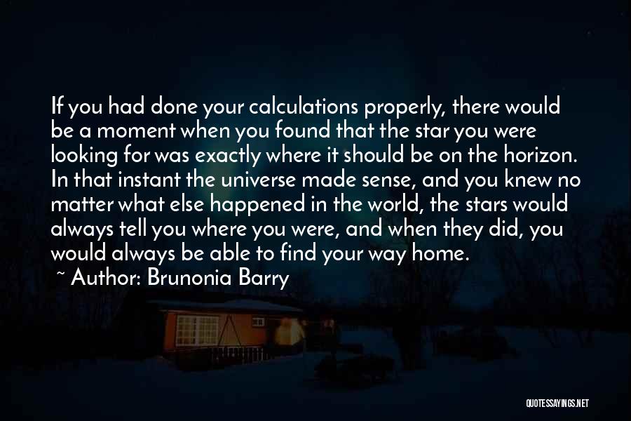 Brunonia Barry Quotes: If You Had Done Your Calculations Properly, There Would Be A Moment When You Found That The Star You Were