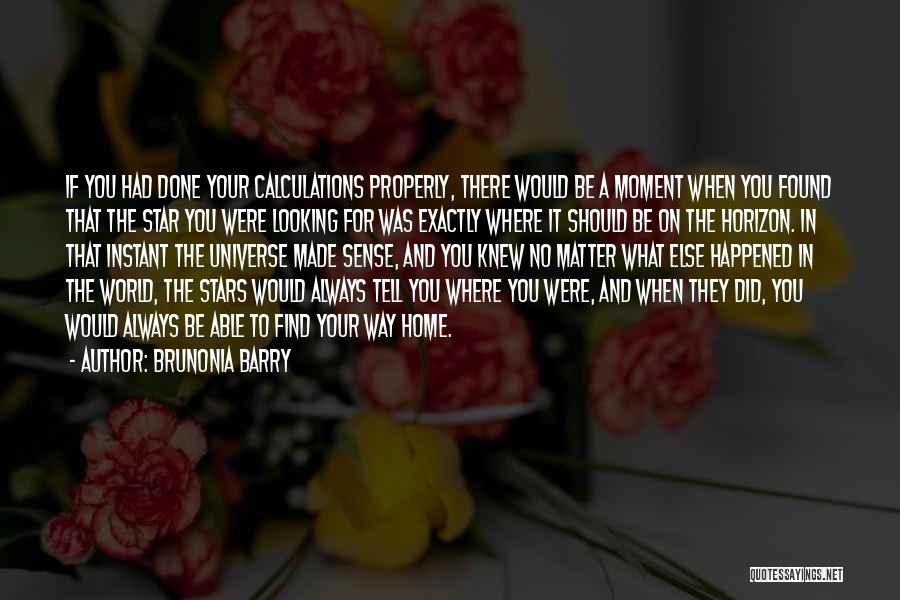 Brunonia Barry Quotes: If You Had Done Your Calculations Properly, There Would Be A Moment When You Found That The Star You Were