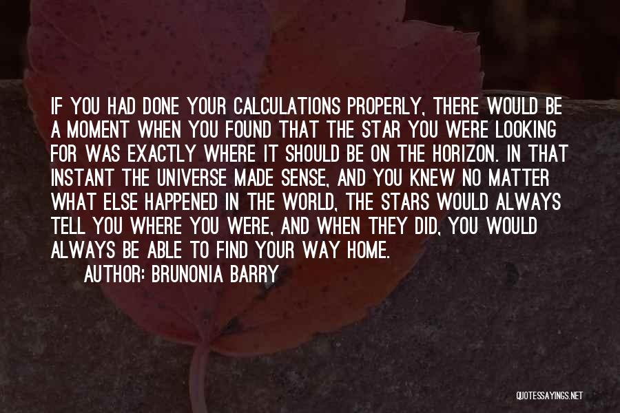 Brunonia Barry Quotes: If You Had Done Your Calculations Properly, There Would Be A Moment When You Found That The Star You Were