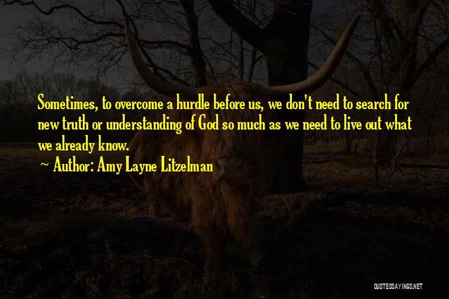 Amy Layne Litzelman Quotes: Sometimes, To Overcome A Hurdle Before Us, We Don't Need To Search For New Truth Or Understanding Of God So