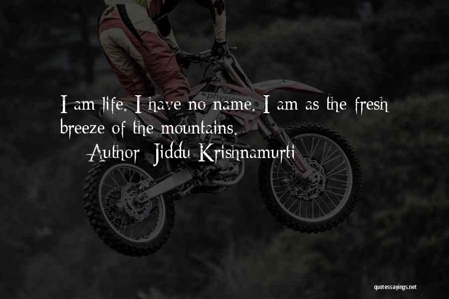 Jiddu Krishnamurti Quotes: I Am Life. I Have No Name. I Am As The Fresh Breeze Of The Mountains.
