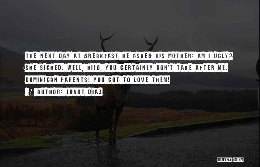 Junot Diaz Quotes: The Next Day At Breakfast He Asked His Mother: Am I Ugly? She Sighed. Well, Hijo, You Certainly Don't Take