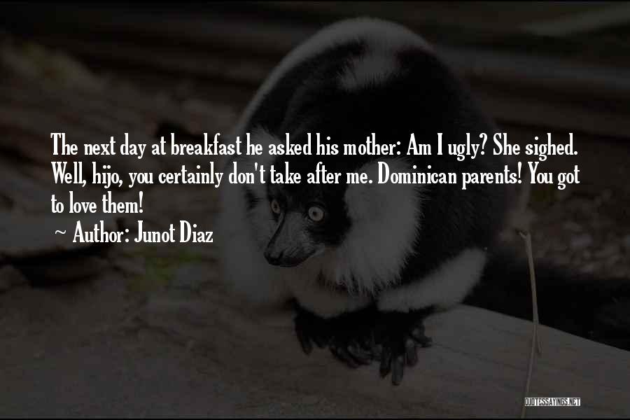 Junot Diaz Quotes: The Next Day At Breakfast He Asked His Mother: Am I Ugly? She Sighed. Well, Hijo, You Certainly Don't Take