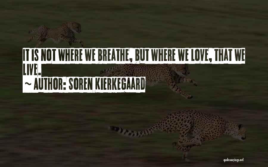 Soren Kierkegaard Quotes: It Is Not Where We Breathe, But Where We Love, That We Live.
