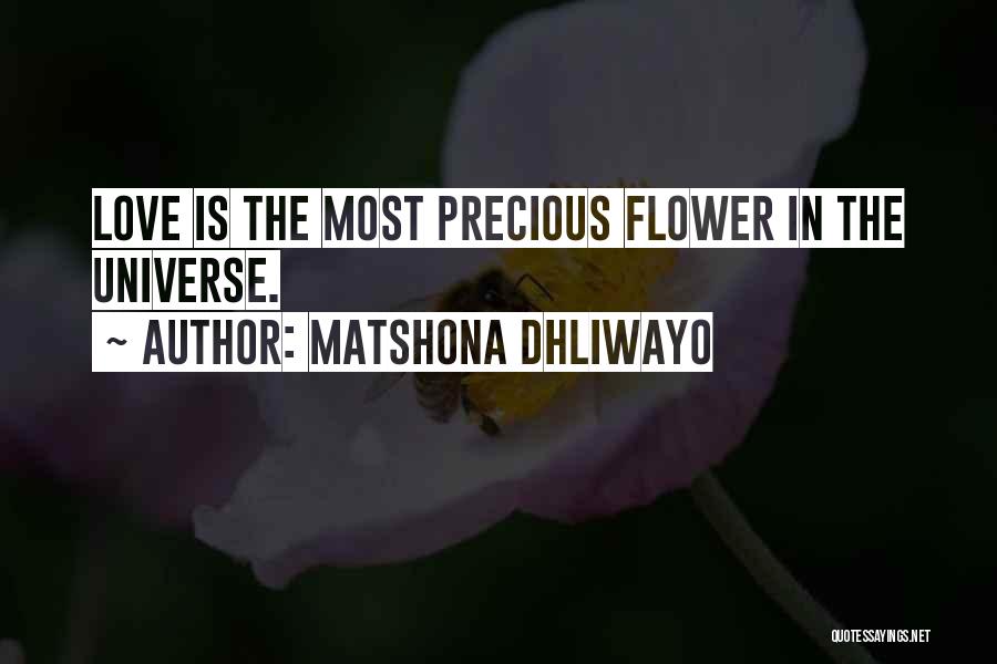 Matshona Dhliwayo Quotes: Love Is The Most Precious Flower In The Universe.