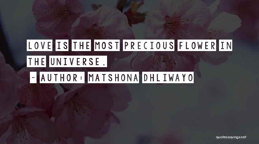 Matshona Dhliwayo Quotes: Love Is The Most Precious Flower In The Universe.
