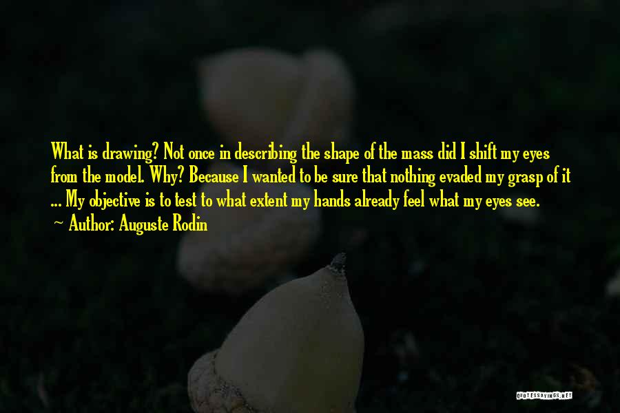 Auguste Rodin Quotes: What Is Drawing? Not Once In Describing The Shape Of The Mass Did I Shift My Eyes From The Model.