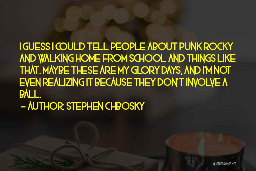 Stephen Chbosky Quotes: I Guess I Could Tell People About Punk Rocky And Walking Home From School And Things Like That. Maybe These